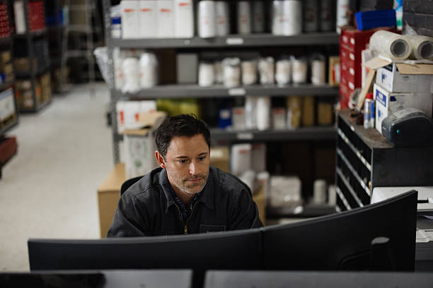 Wholesale team member managing warehouse inventory